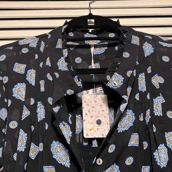 NWT Free People Turn Turn Long Sleeve Sheer Mini dress Medallon Print - Picture 5 of 11